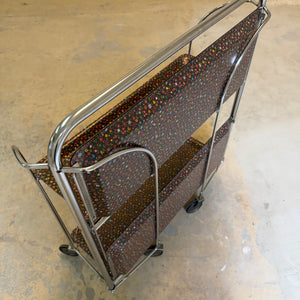 Dinette Servierwagen mit Blümchen und Chrom
