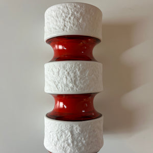 Vase 635/2 rot schwarz von Royal Porzellan Bavaria KPM