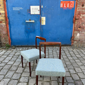 Set: 2x Polsterstuhl blau Palisander