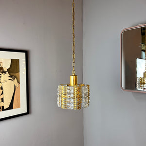 Hängelampe Glas Messing von Carl Fagerlund für Orrefors