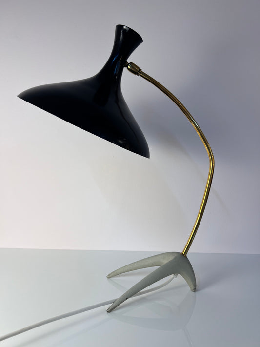 Tischlampe Krähenfuß / Diabolo schwarz weiß von Karl Heinz Kinsky für Cosack