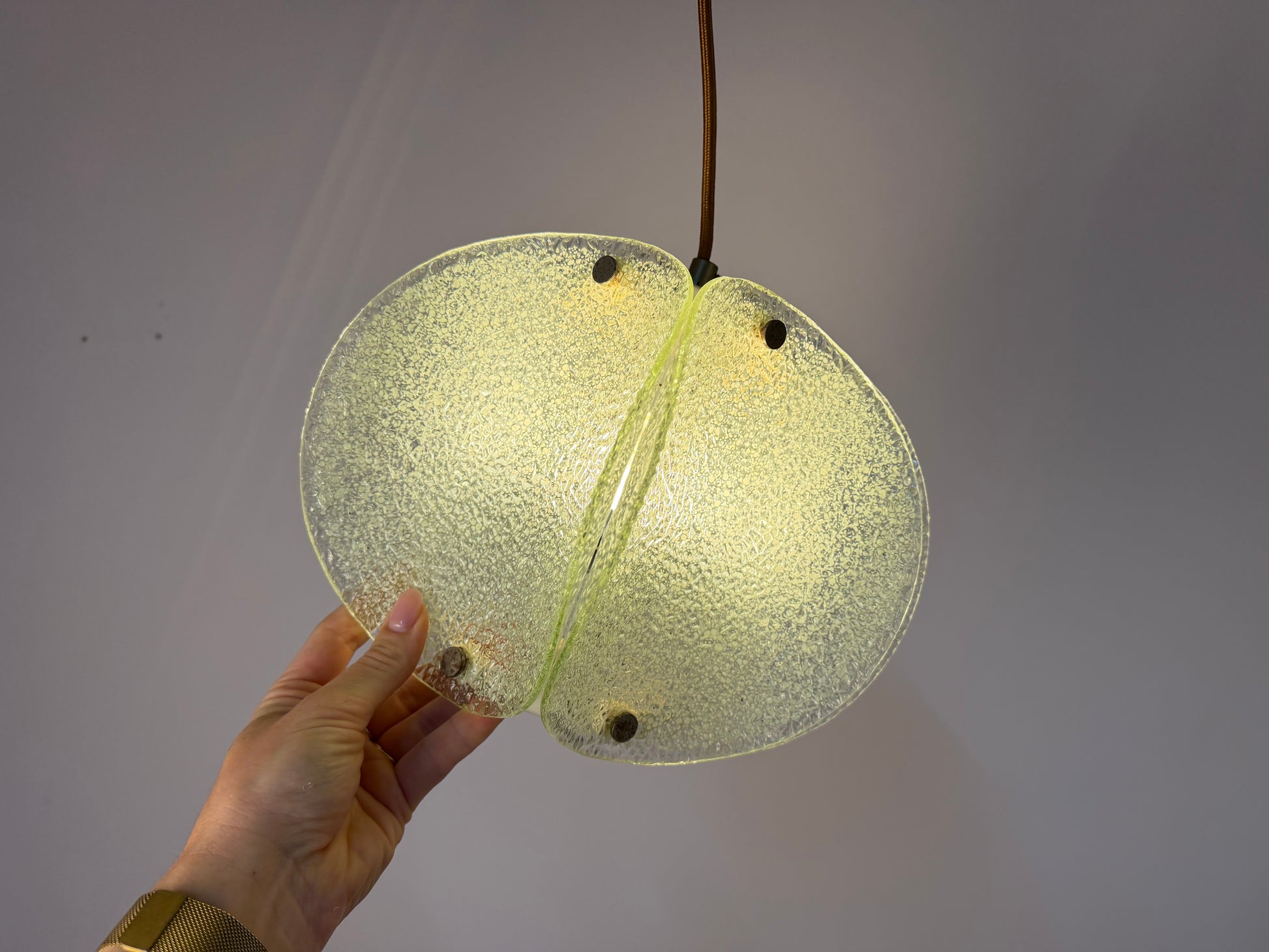 Hängelampe Pentagon Strukturglas aus Deutschland