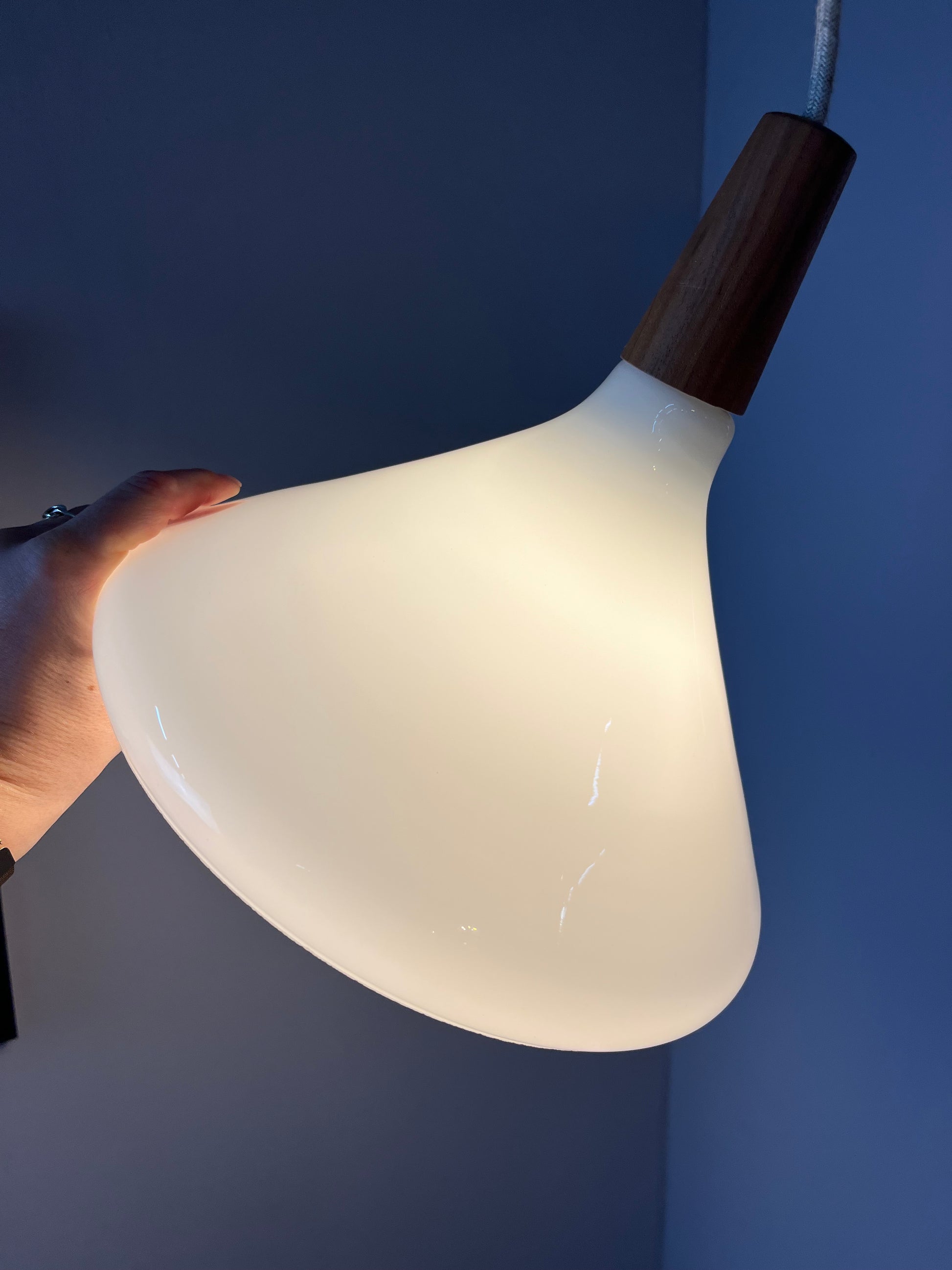 Hängelampe weiß Glas