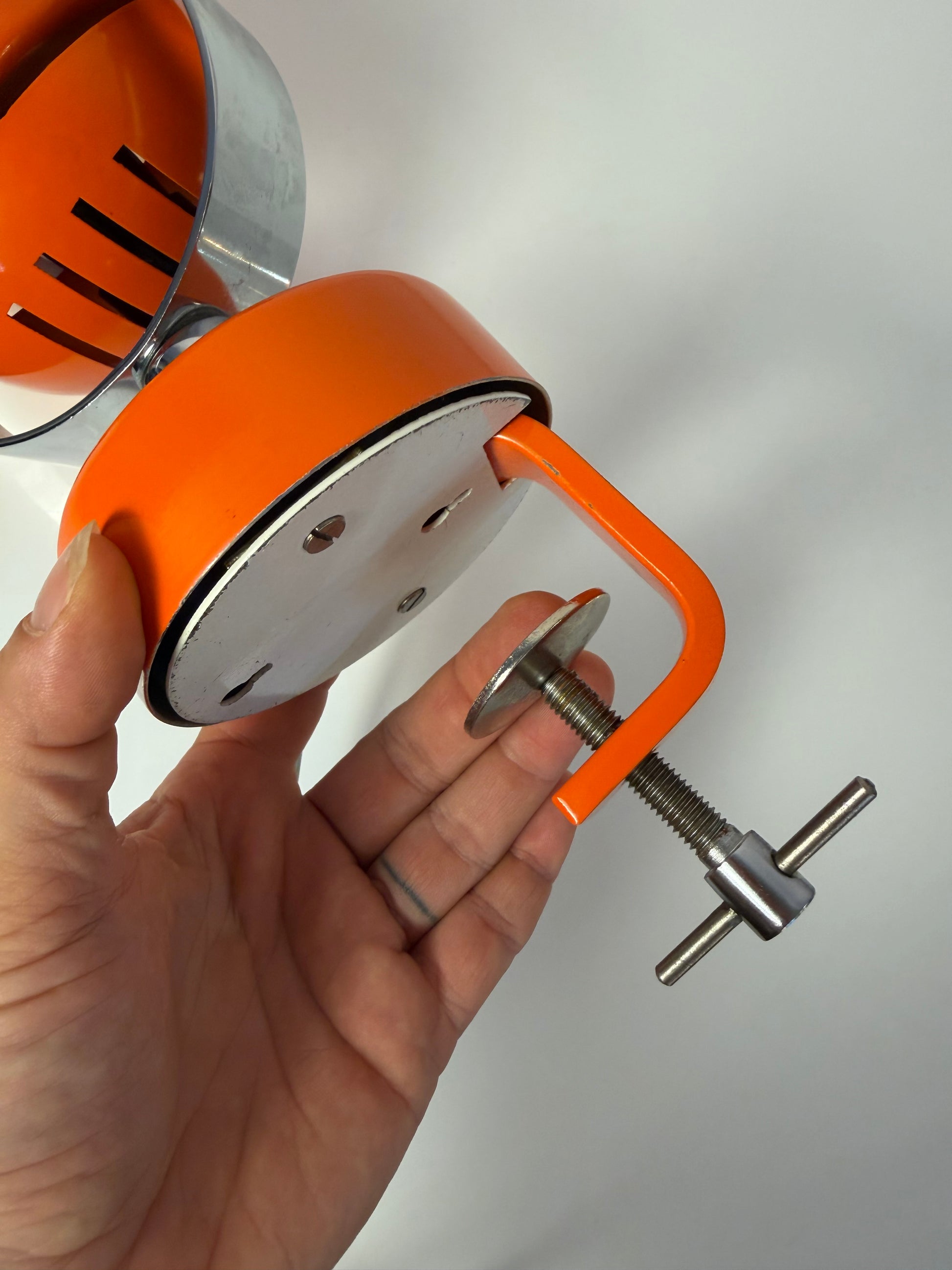 Klemmlampe / Wandlampe Combi Lux orange Chrom von Stanislav Indra für Lidokov Boskovice