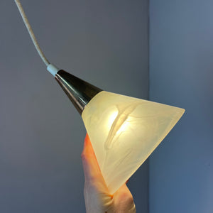 Hängelampe marmoriertes Glas Kupfer