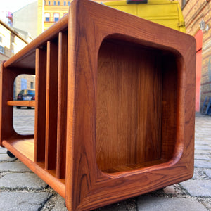 Rollwagen für Schallplatten Teak aus Dänemark