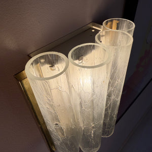 Wandlampe Eisglas Messing von Doria