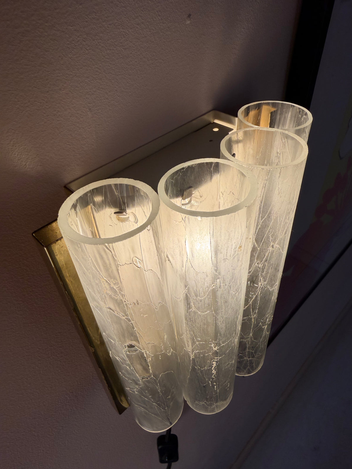 Wandlampe Eisglas Messing von Doria
