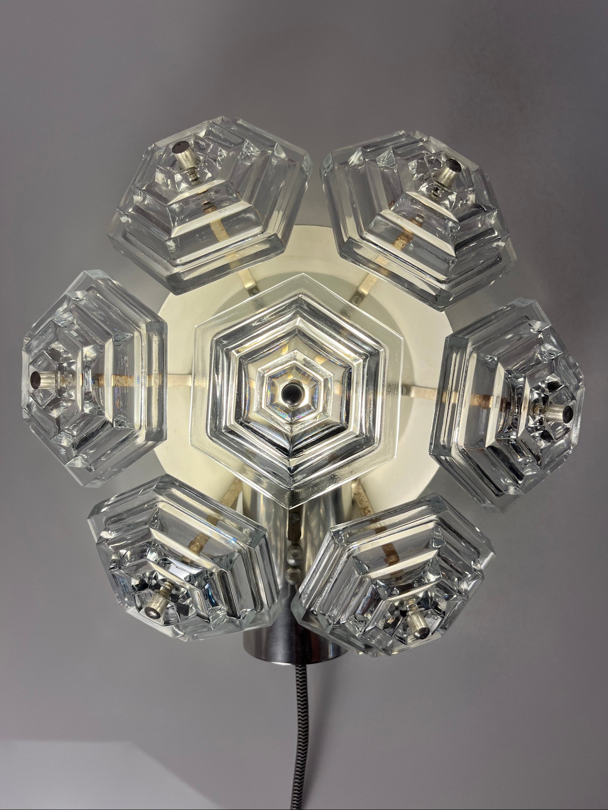 Wandlampe Eiskristall von VEB Kristallleuchtenbau Ebersbach