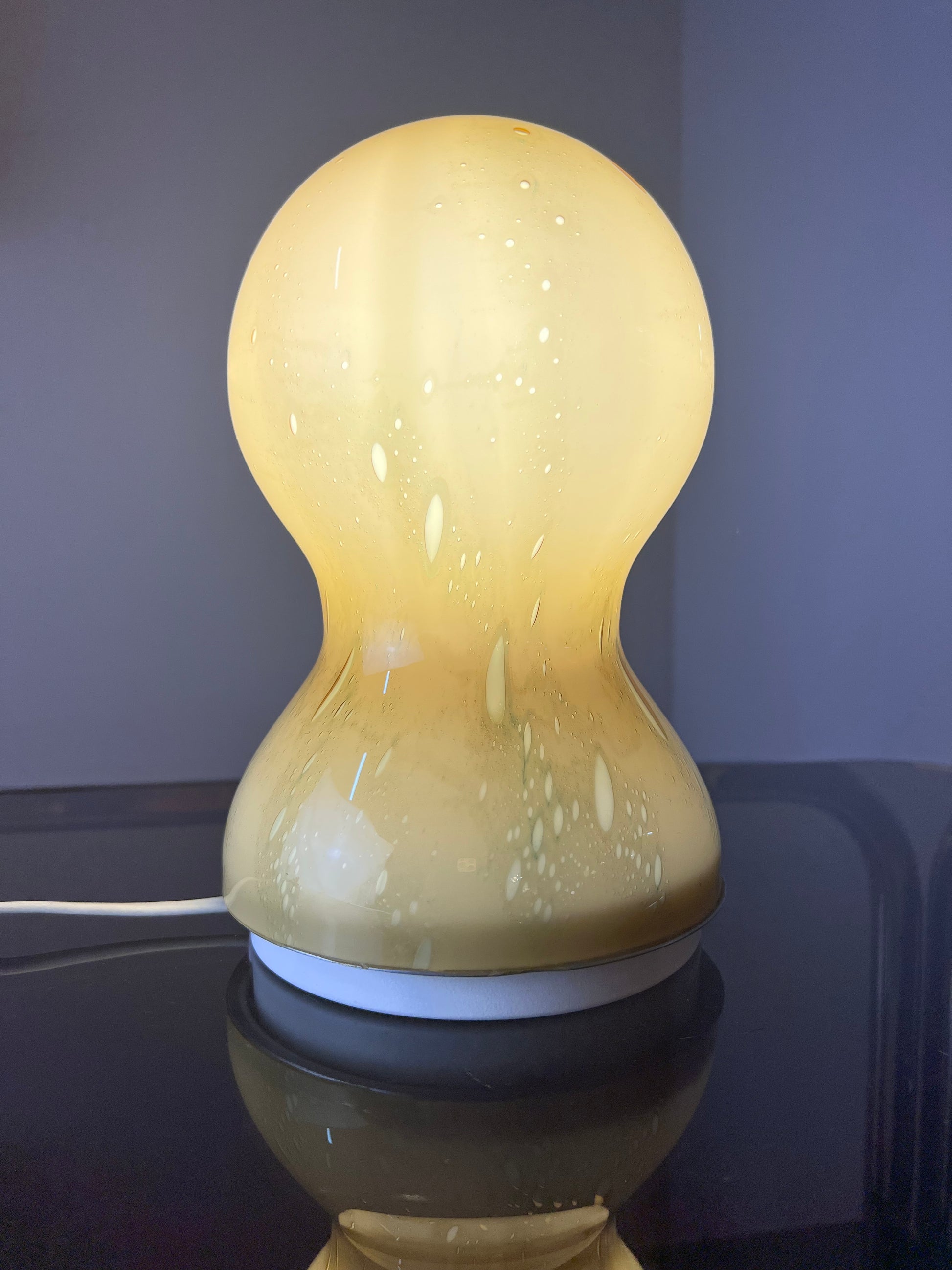 Tischlampe gelb Glas von Doria