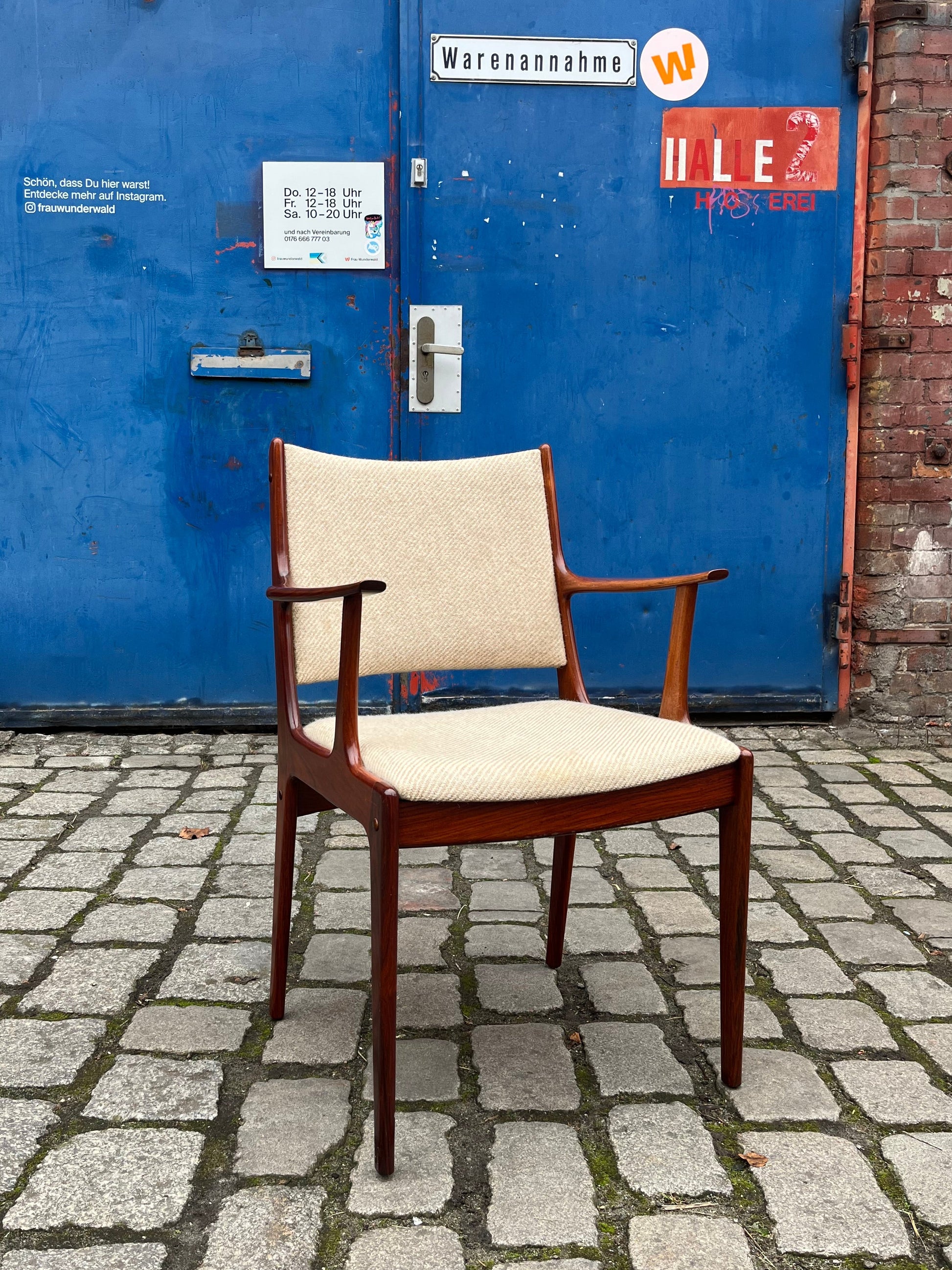 Armlehnstuhl Palisander mit Wollbezug von Johannes Andersen für Uldum Møbelfabrik