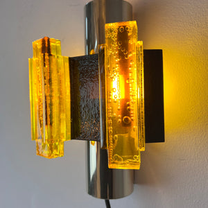 Wandlampe gelb schwarz von Claus Bolby für Cebo