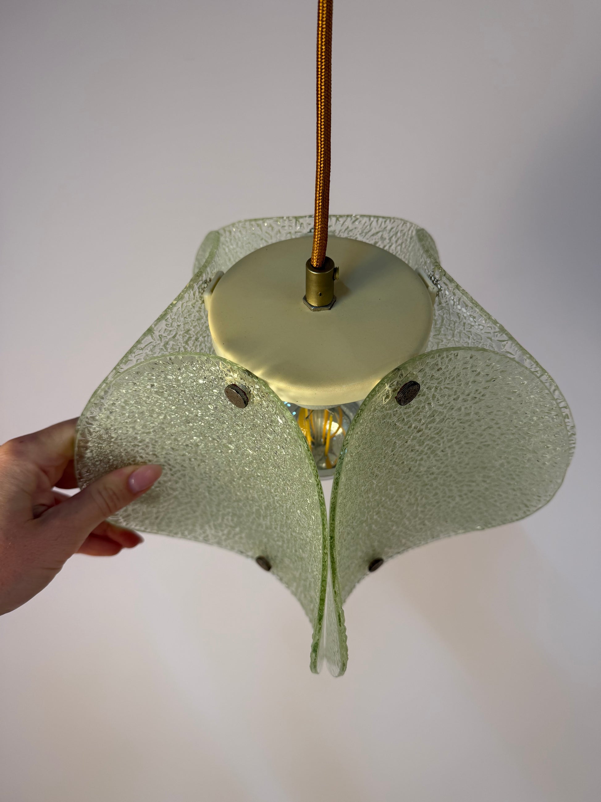Hängelampe Pentagon Strukturglas aus Deutschland