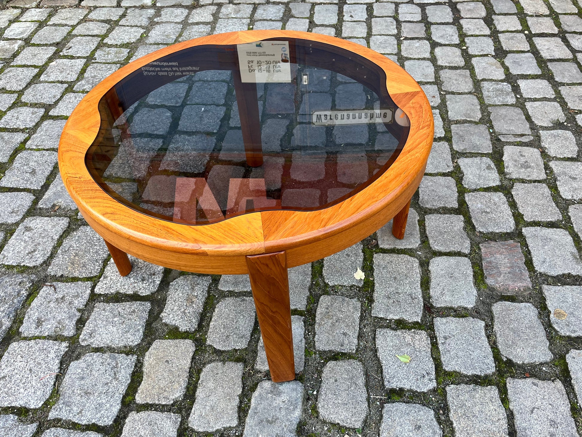 Couchtisch Teak Rauchglas