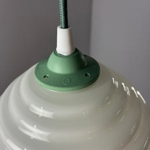 Hängelampe mint weiß Glas aus Dänemark