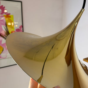 Trompetenlampe gold spiegelnd von Claus Bonderup & Torsten Thorup für Fog & Mørup