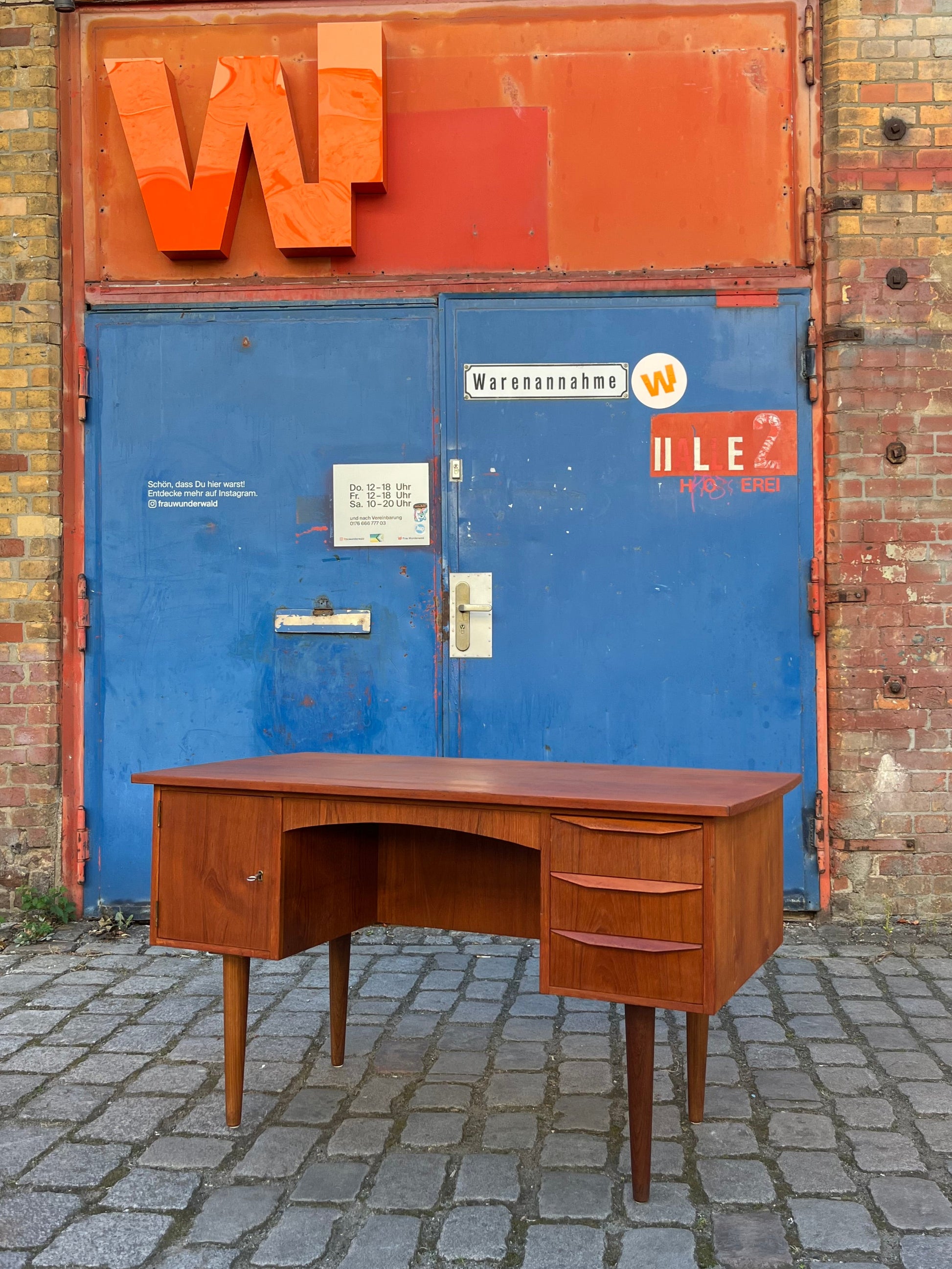 Freistehender Schreibtisch Teak aus Dänemark
