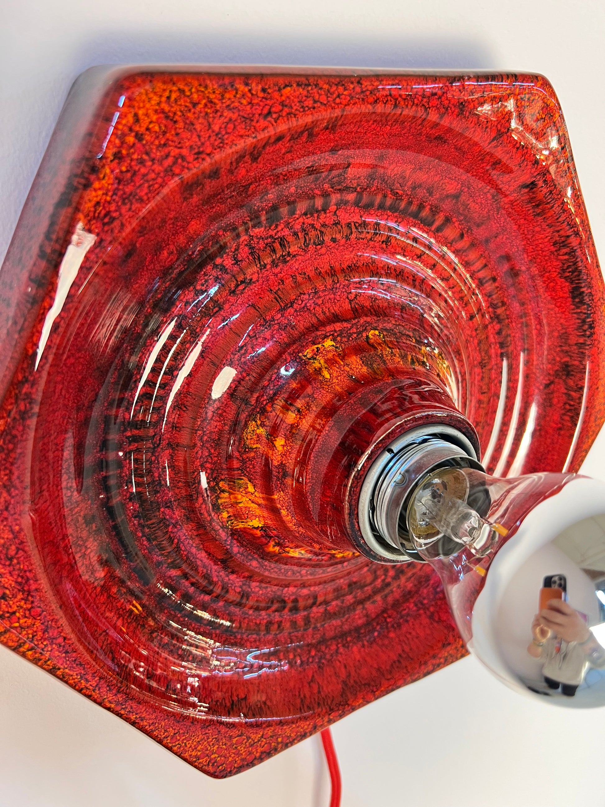Wandlampe rot Keramik von Hustadt Leuchten