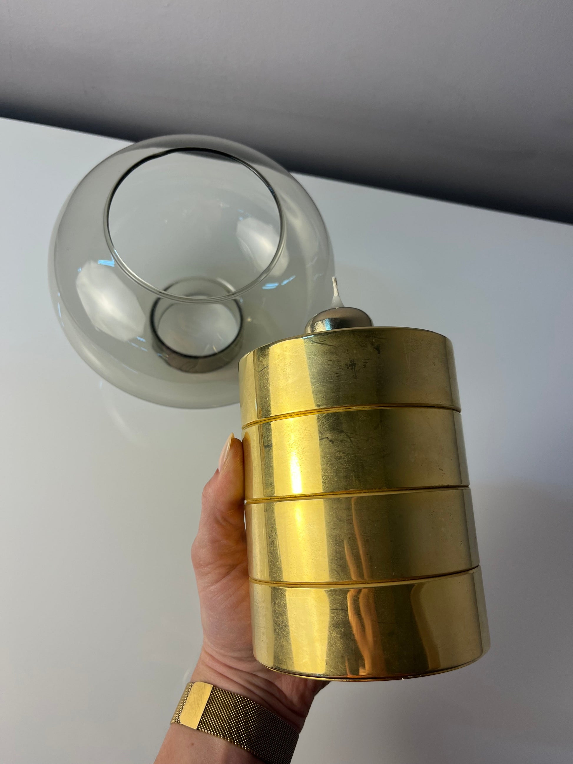 Kerzenständer Messing Rauchglas von FÖHL
