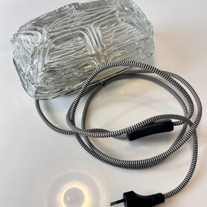 Wandlampe Strukturglas mit Kabel