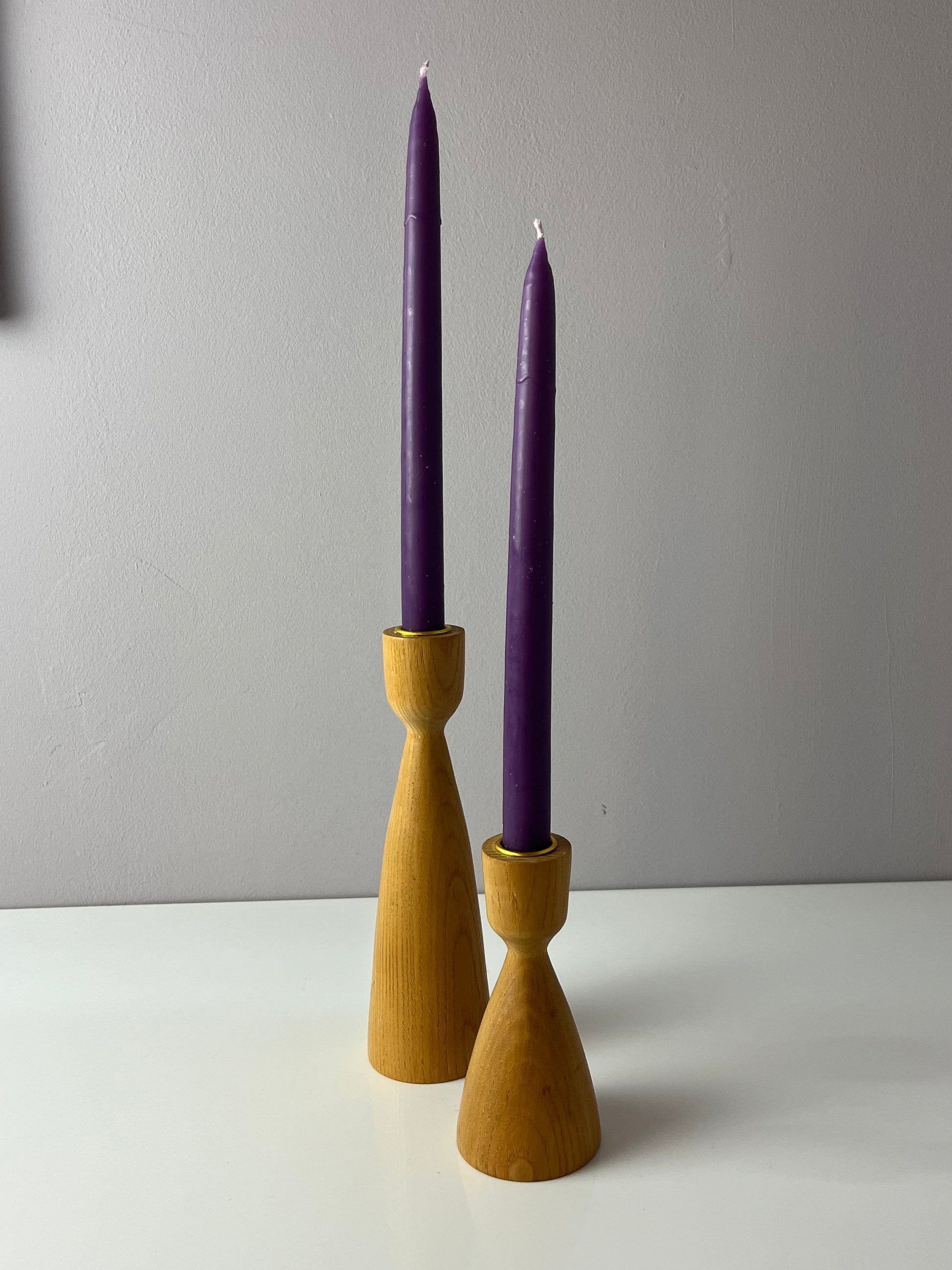 Set: 2x Kerzenständer Eiche