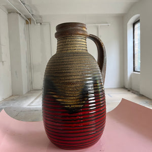 Bodenvase 417-42 rot braun von Scheurich West Germany