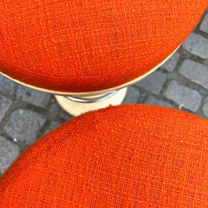 Barhocker creme orange von Friedrich Stuckenbröker für Lockhausen Plastik