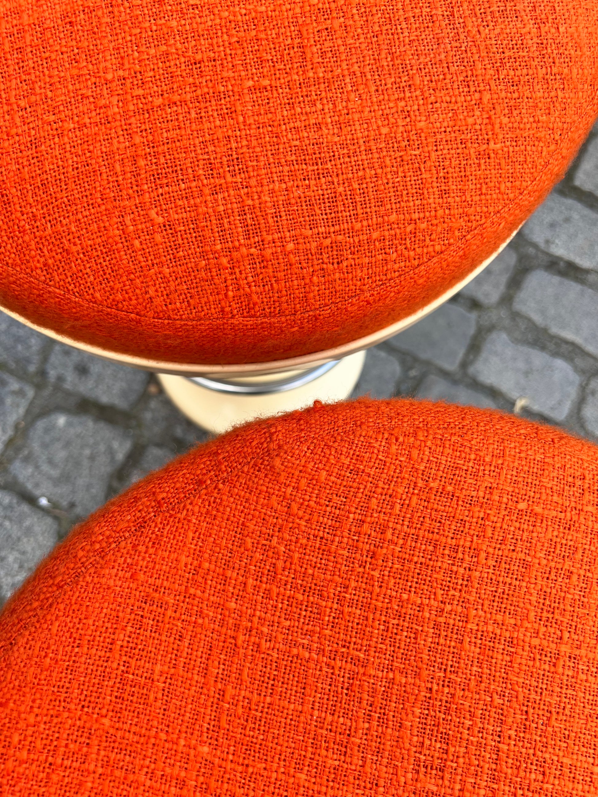 Barhocker creme orange von Friedrich Stuckenbröker für Lockhausen Plastik