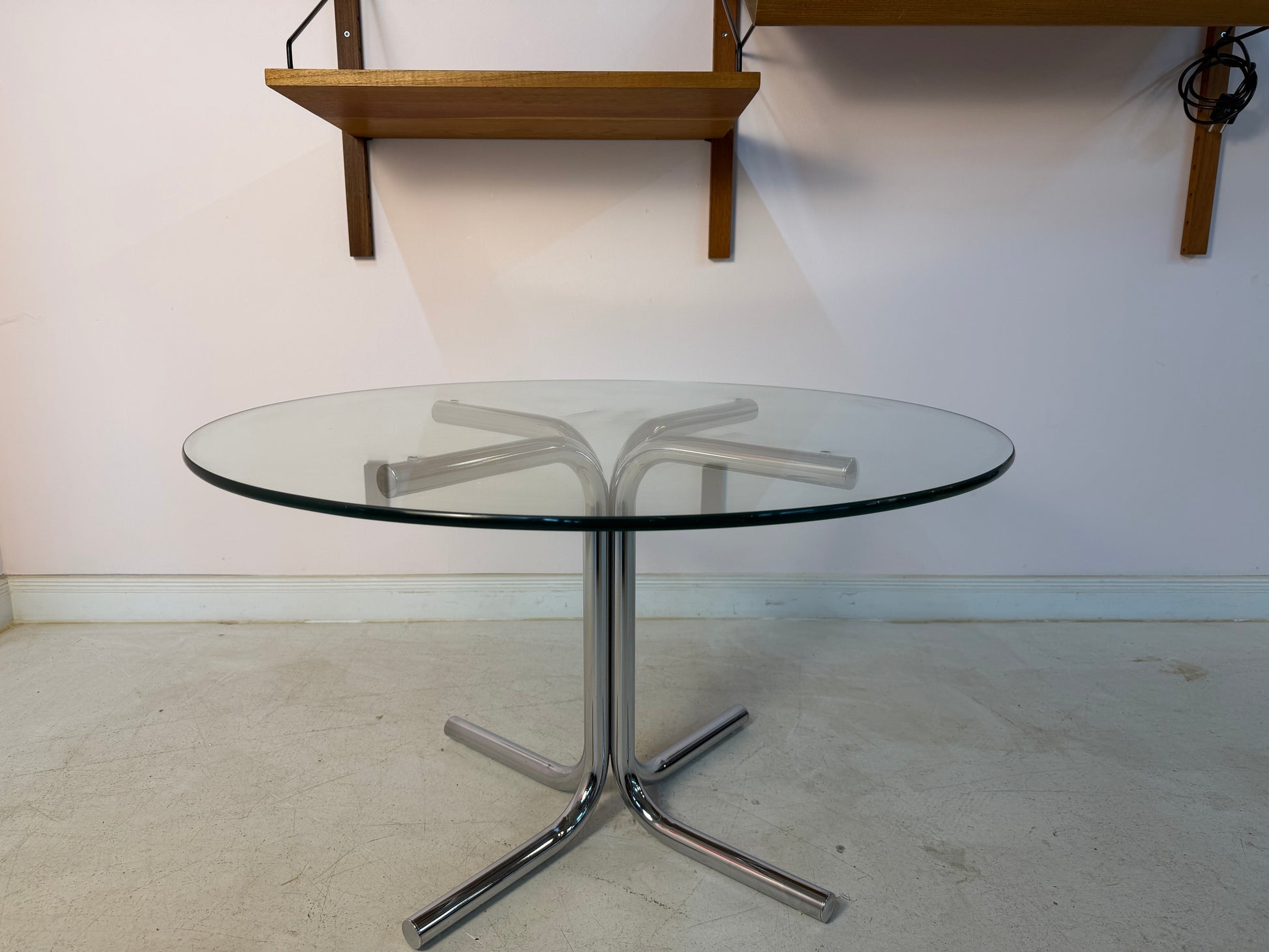 Runder Couchtisch Glas & Chrom