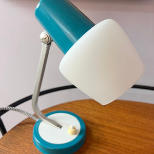 Tischlampe petrolblau 50er