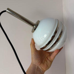 Kugellampe weiß silber Glas