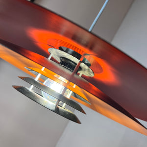 Lamellenlampe neu lackiert orange schwarz