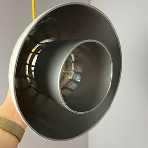 Hängelampe Minisol weiß silber neu lackiert von K. Kewo für Nordisk Solar