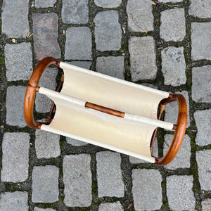 Zeitungsständer creme Bambus Webstoff
