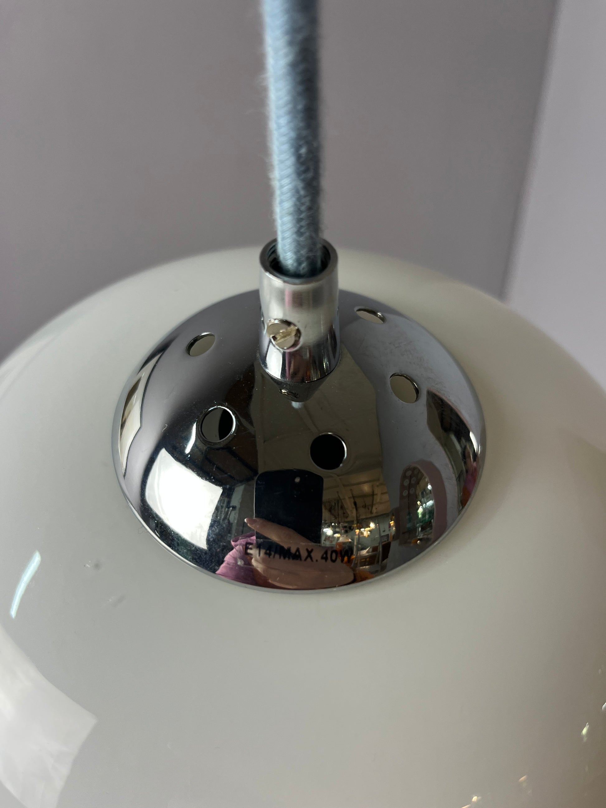 Hängelampe weiß Glas Chrom