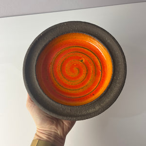 Schale orange Keramik von Ulrik Lundbergh, Ebeltoft