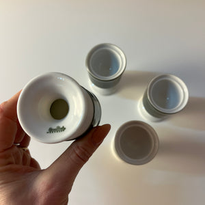 Set: 4x Eierbecher Modulation Secunda grün von Tapio Wirkkala für Rosenthal