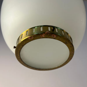 Hängelampe Kina Opalglas Messing von Bent Karlby für Lyfa