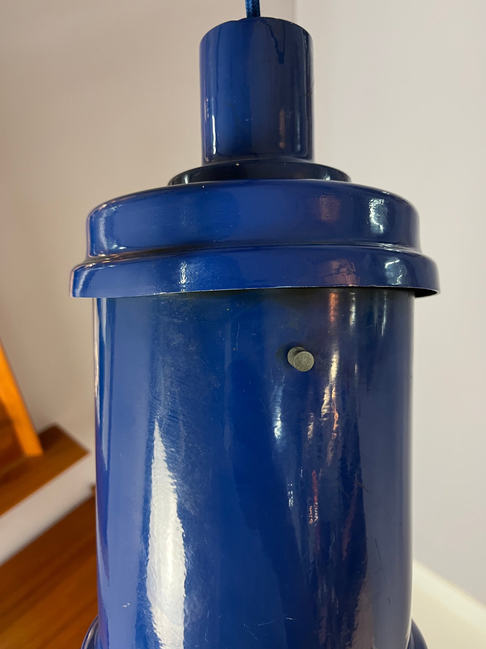Industrielampe blau Metall