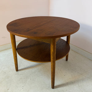 Runder Couchtisch Eiche & Teak aus Dänemark