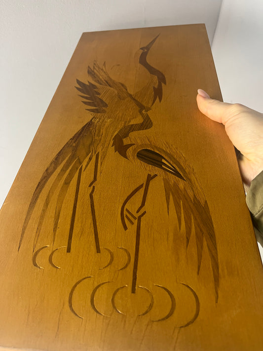 Intarsienbild Kraniche