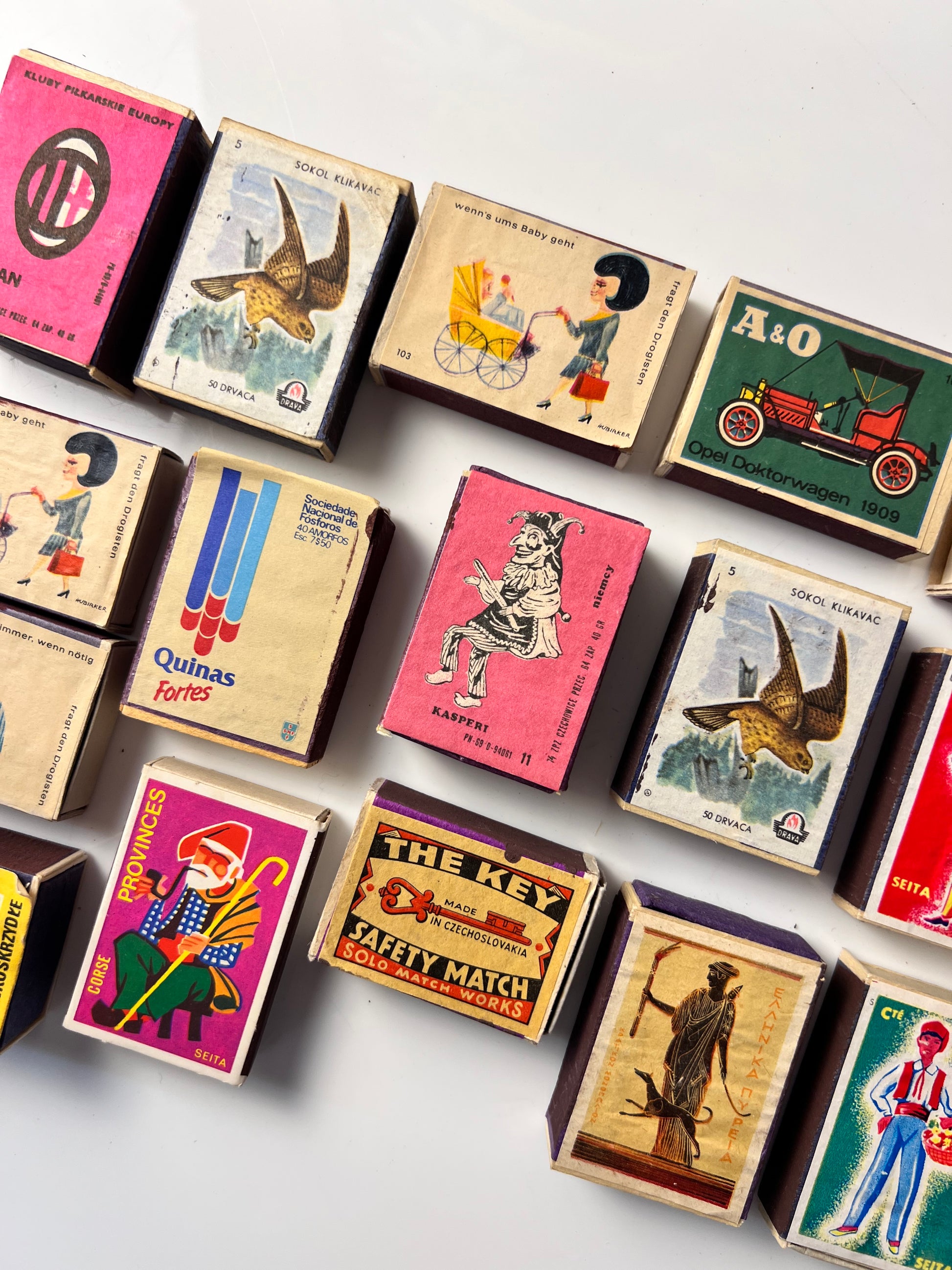 Set: Vintage Streichhölzer Kunst Mid Century Design