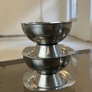 Set: 2x Eisschale mit Untersetzer Cromargan von WMF