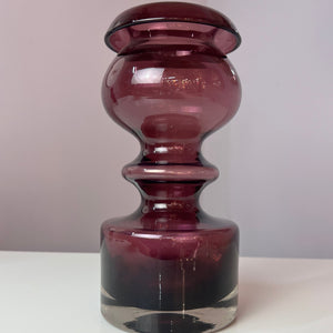 Antik Vase Pompadour weinrot von Nanny Still für Riihimäen Lasi