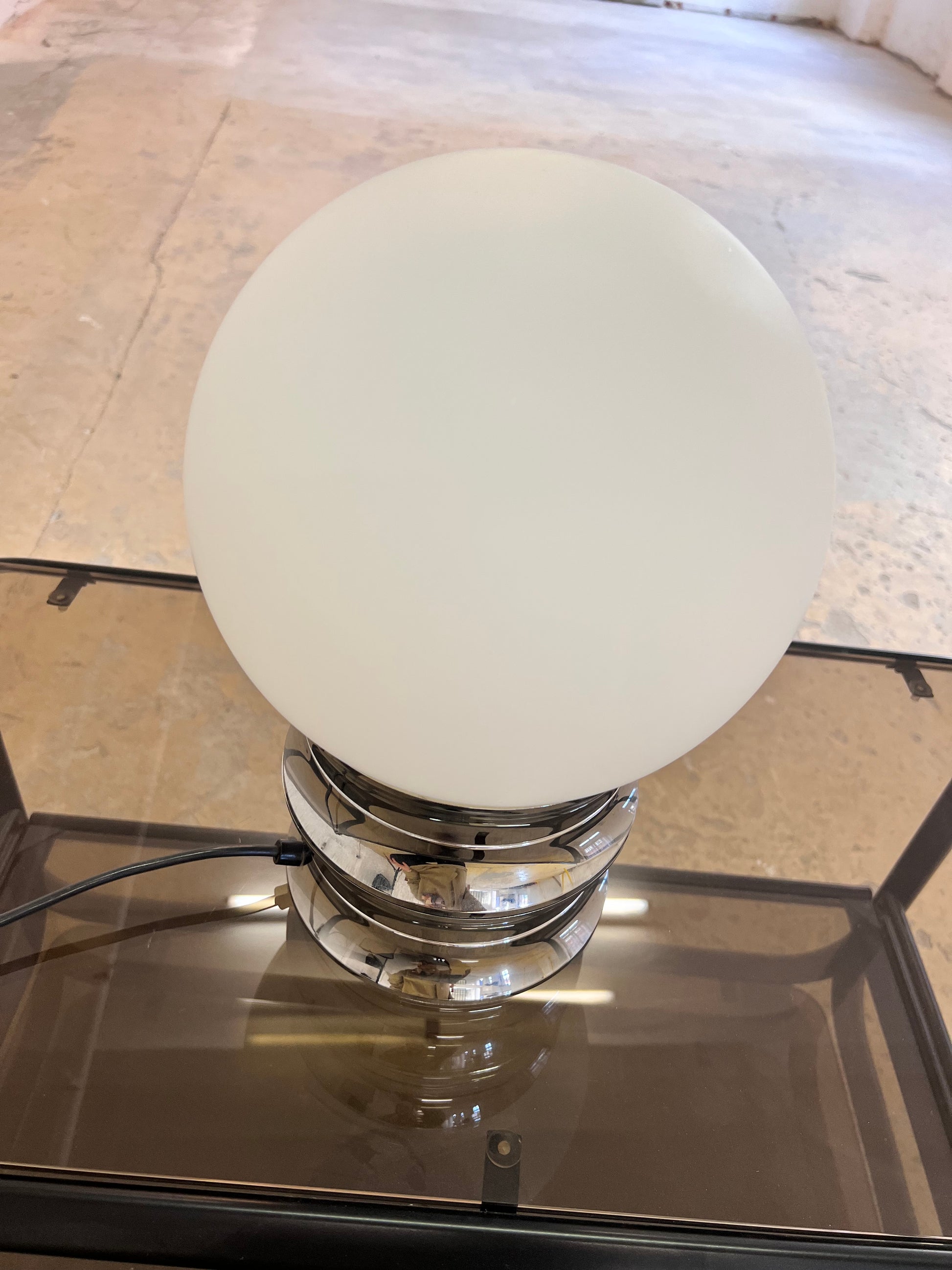 Tischlampe Chrom Opalglas von VEB NARVA