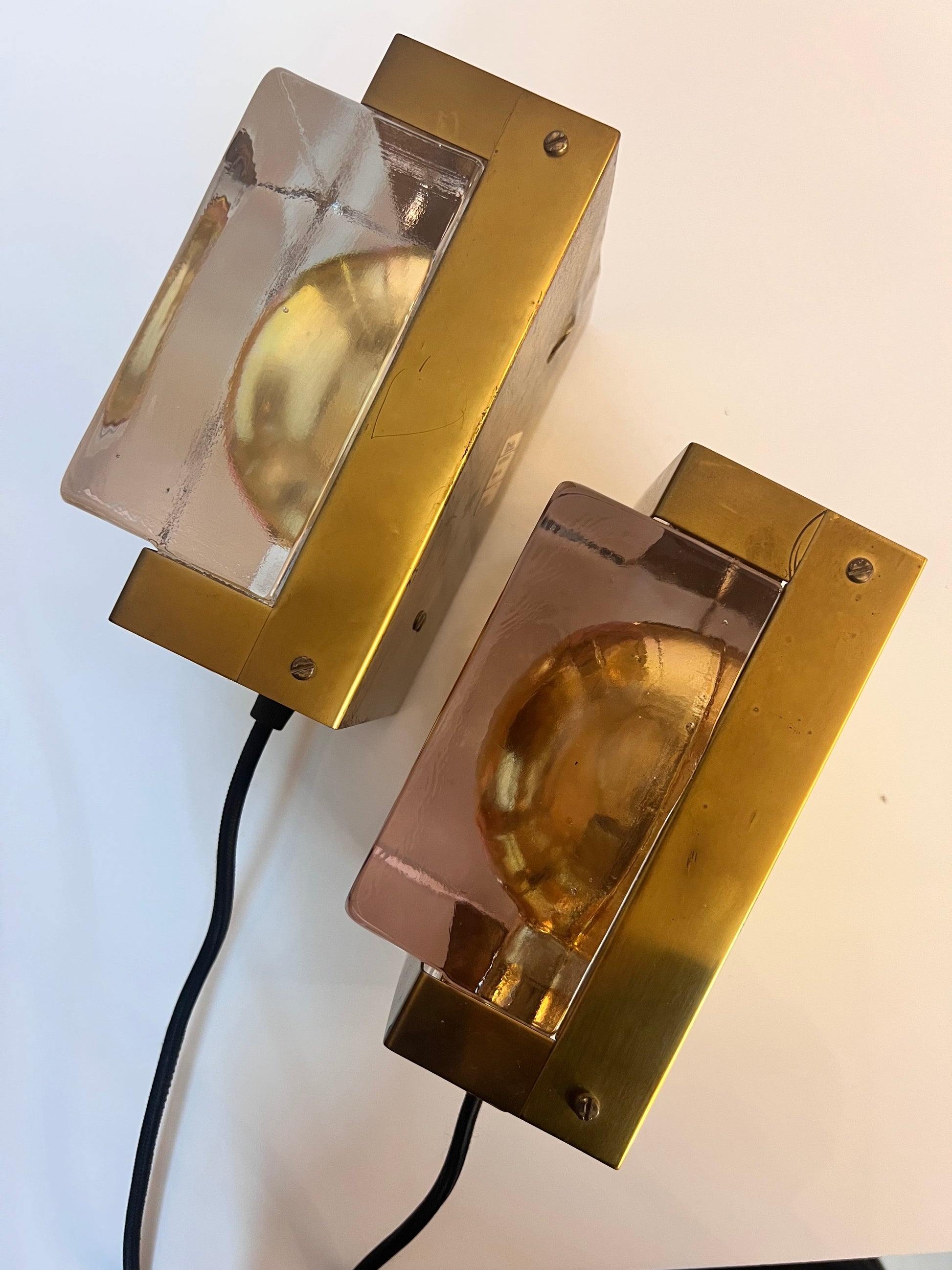 Wandlampe Maritim Typ 15806 Glas Messing von Vitrika