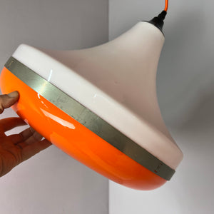 Hängelampe weiß orange Kunststoff aus Dänemark