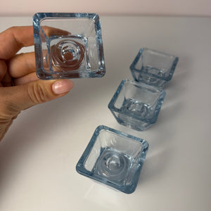 Set: 4x Kerzenständer Serie Skjold Glas von Per Lütken für Holmegaard