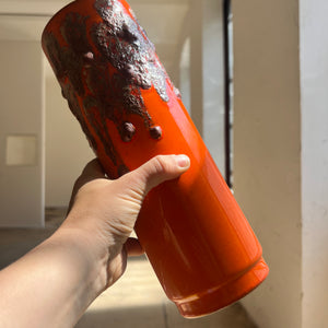 Vase Fat Lava 8-30 orange von Scheurich West Germany