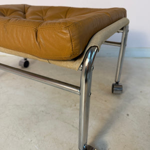 Hocker Modell Bore cognac Chrom von Noboru Nakamura für IKEA